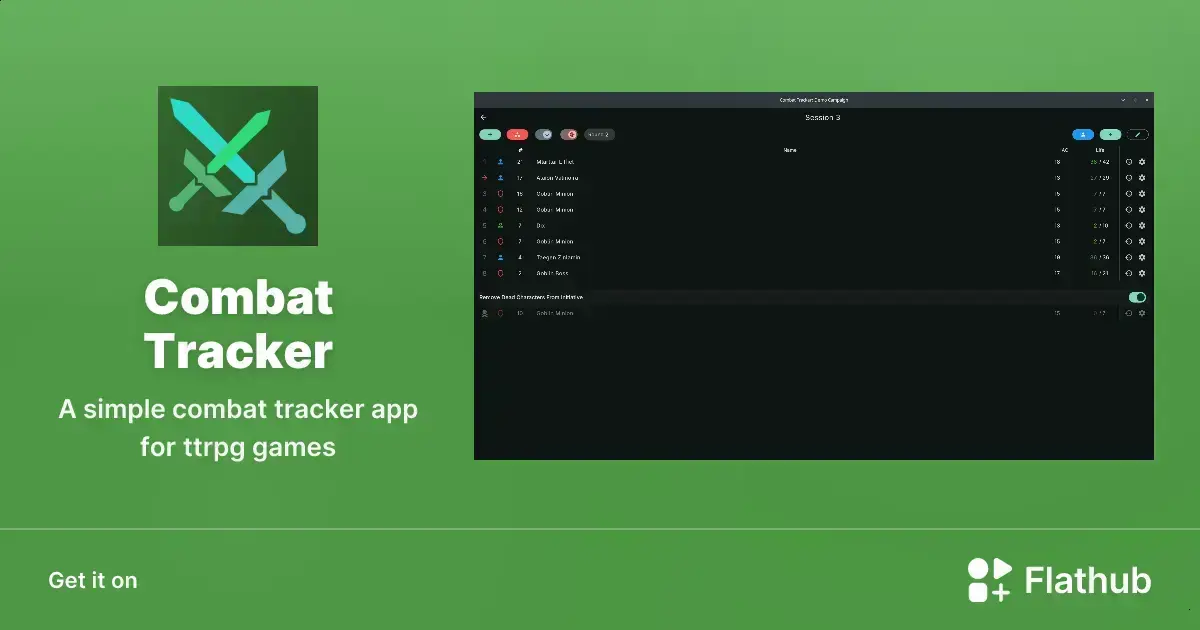 Combat Tracker: app simples para gerenciar combates em jogos de RPG no Linux