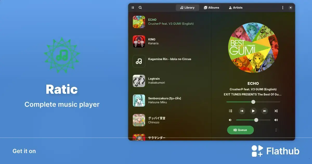 Conheça o Ratic: player offline leve e completo para Linux via Flatpak 1 Conheça o Ratic: player offline leve e completo para Linux via Flatpak