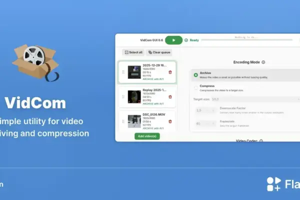 Conheça VidCom: ferramenta simples para arquivar e comprimir vídeos no Linux
