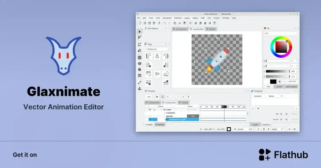 Glaxnimate: editor de animação vetorial gratuito e open source para Linux