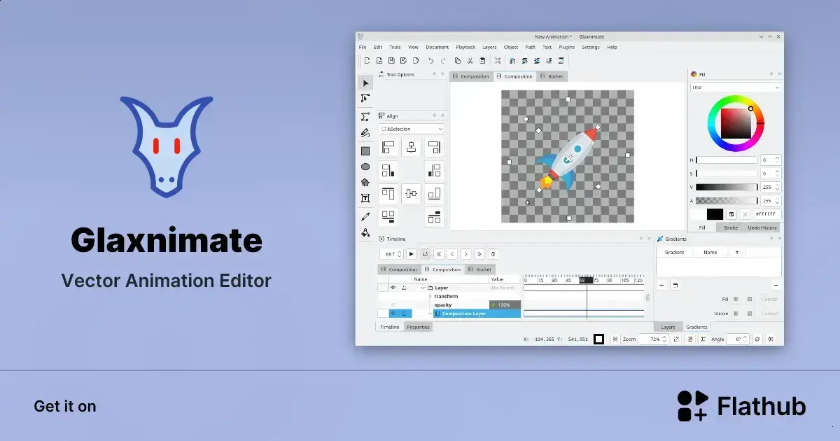 Glaxnimate: editor de animação vetorial gratuito e open source para Linux 1 Glaxnimate: editor de animação vetorial gratuito e open source para Linux