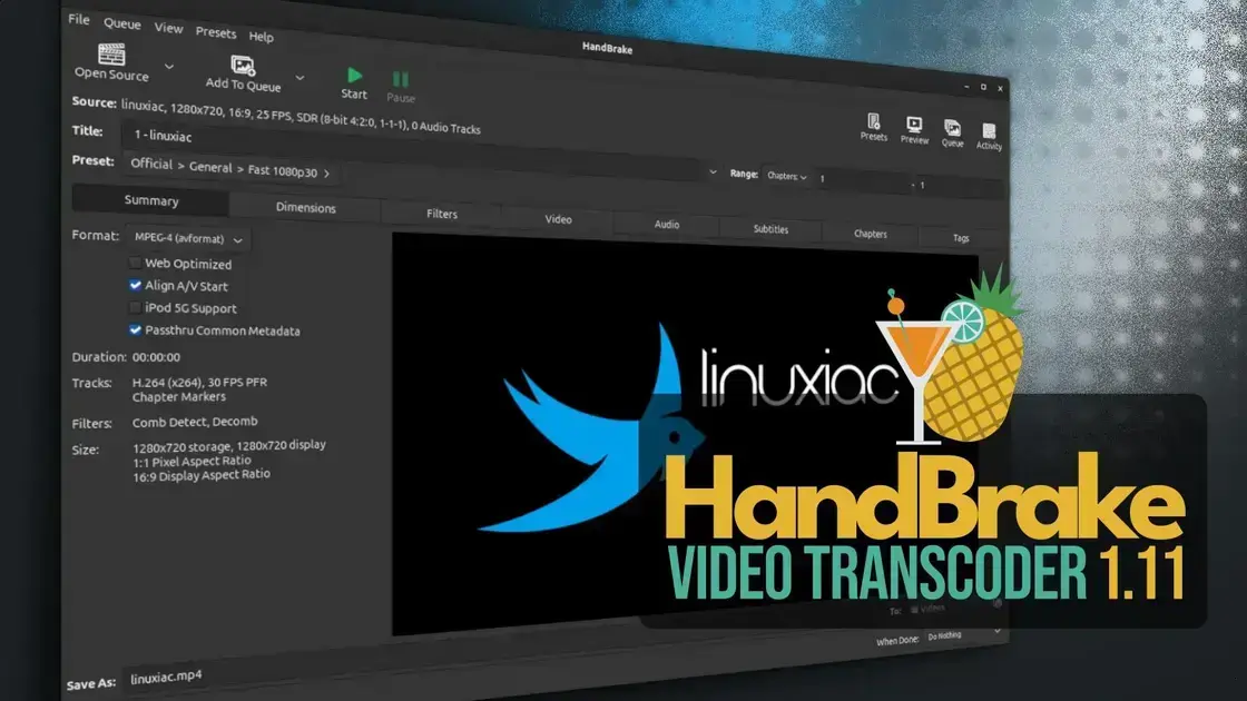 HandBrake 1.11 traz ProRes, DNxHR, MOV e aprimoramento AV1 para GPUs AMD 1 HandBrake 1.11 traz ProRes, DNxHR, MOV e aprimoramento AV1 para GPUs AMD