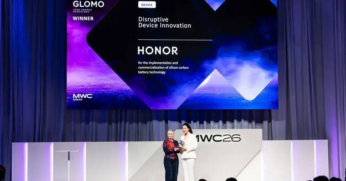 HONOR vence GLOMO com bateria silício-carbono do Magic V6 e design mais fino