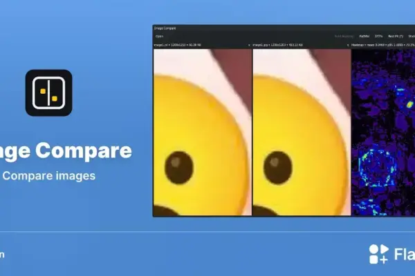 Image Compare no Flathub: compare imagens lado a lado com heatmap