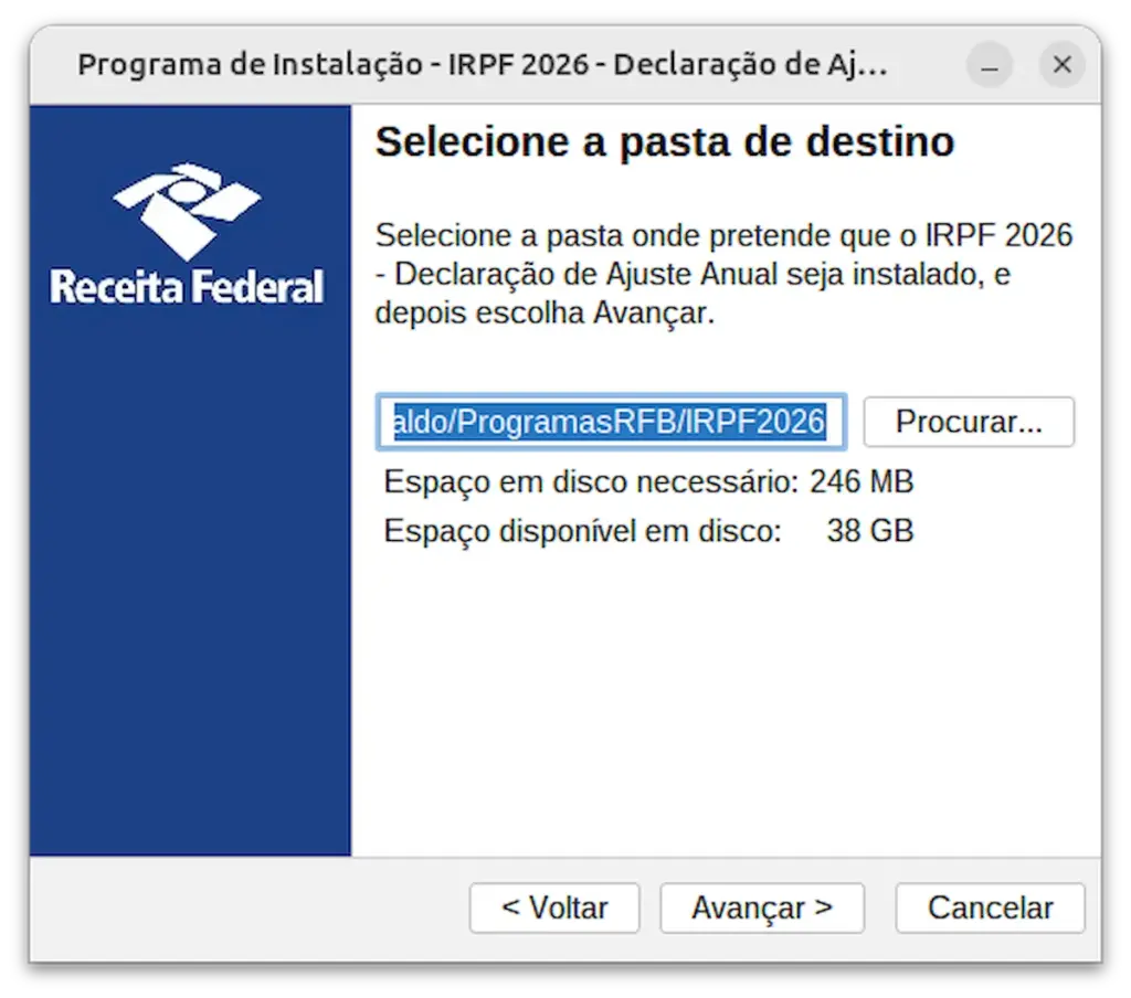 Como instalar o programa IRPF 2026 no Linux via arquivo BIN