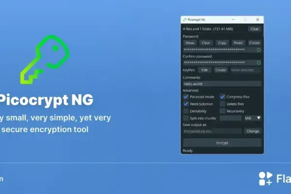 Picocrypt NG: Ferramenta simples e segura de criptografia para Linux
