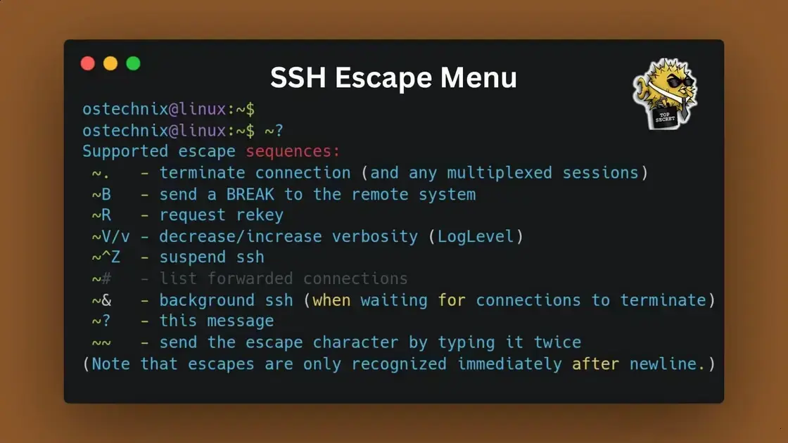 Sequências de Escape SSH: Como Resolver Sessões Congeladas Instantaneamente 1 Sequências de Escape SSH: Como Resolver Sessões Congeladas Instantaneamente