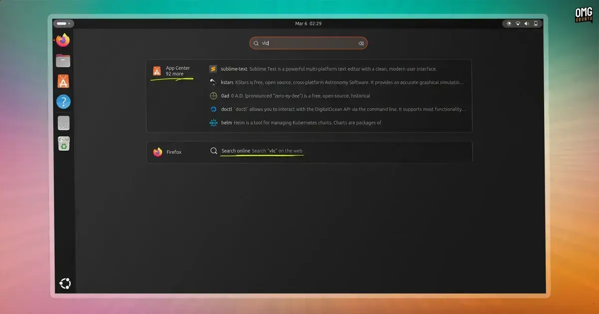 Ubuntu 26.04 LTS traz busca integrada por Snap e web direto na visão geral do GNOME 1 Ubuntu 26.04 LTS traz busca integrada por Snap e web direto na visão geral do GNOME