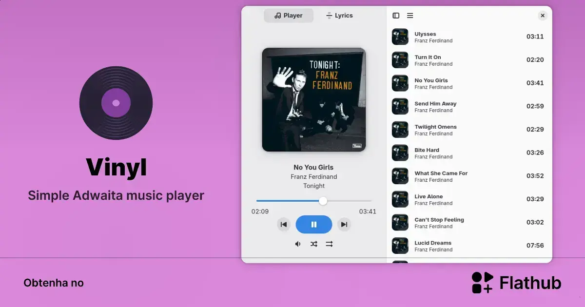 Vinyl: O player de música simples e elegante para Linux no Flathub 1 Vinyl: O player de música simples e elegante para Linux no Flathub