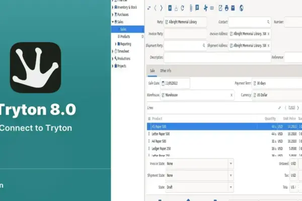 Conheça o Tryton 8.0: ERP Open Source para Linux que facilita sua empresa