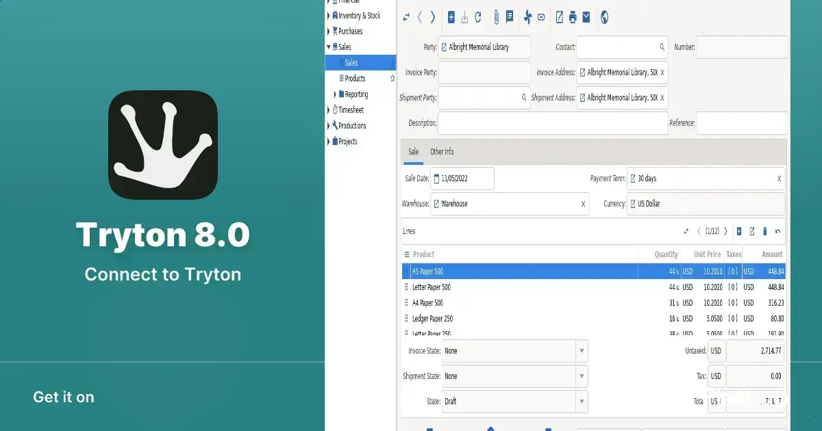 Conheça o Tryton 8.0: ERP Open Source para Linux que facilita sua empresa