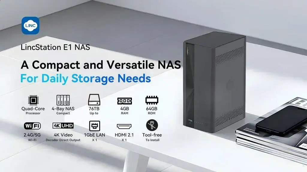 LincStation E1: A solução NAS acessível com suporte a HDDs e SSDs 1 LincStation E1: A solução NAS acessível com suporte a HDDs e SSDs