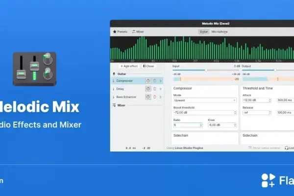 Melodic Mix: aplicativo Linux para mixagem e efeitos de áudio ao vivo