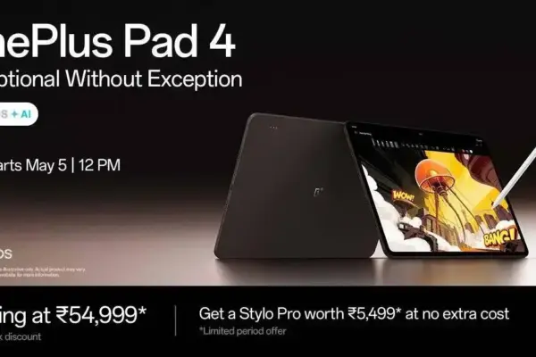 OnePlus Pad 4 estreia na Índia com bateria gigante e chip Snapdragon 8 Elite Gen 5