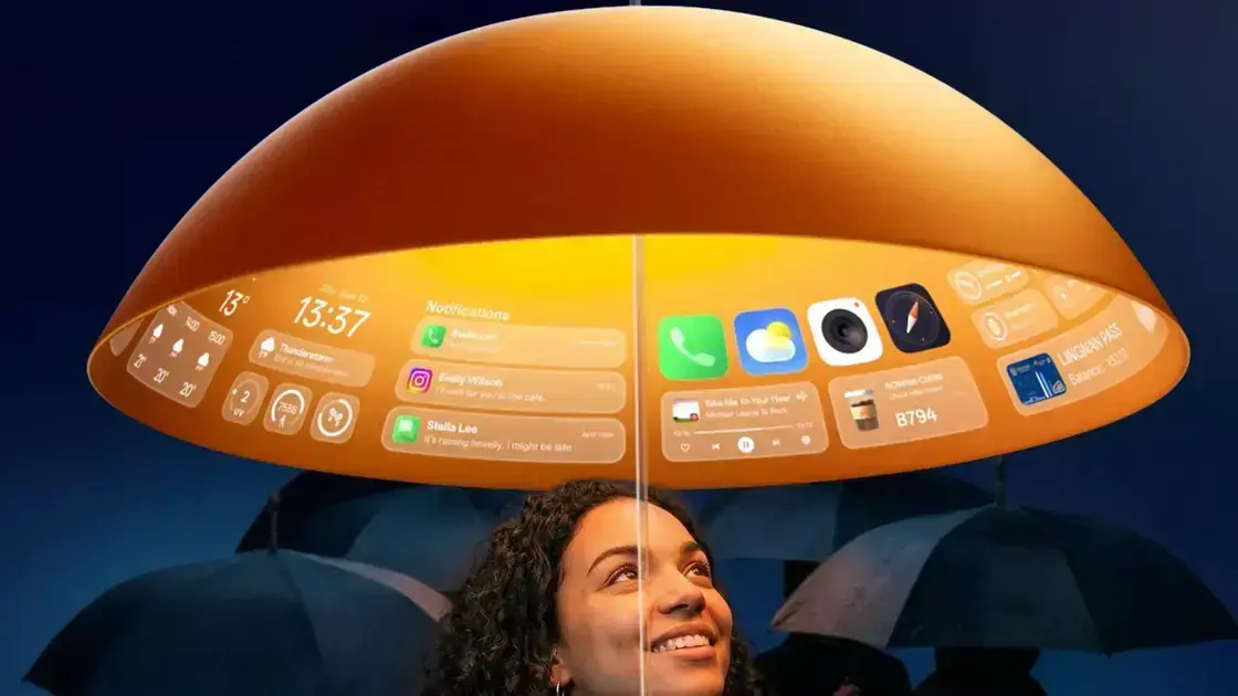 OPPO apresenta um guarda-chuva inteligente com tela 4K e câmeras embutidas