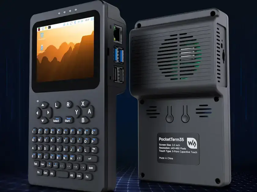 PocketTerm35: Conheça o novo handheld da Waveshare com Raspberry Pi 5