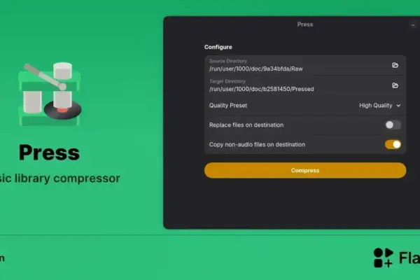 Press: compressão fácil e rápida da sua biblioteca musical no Linux