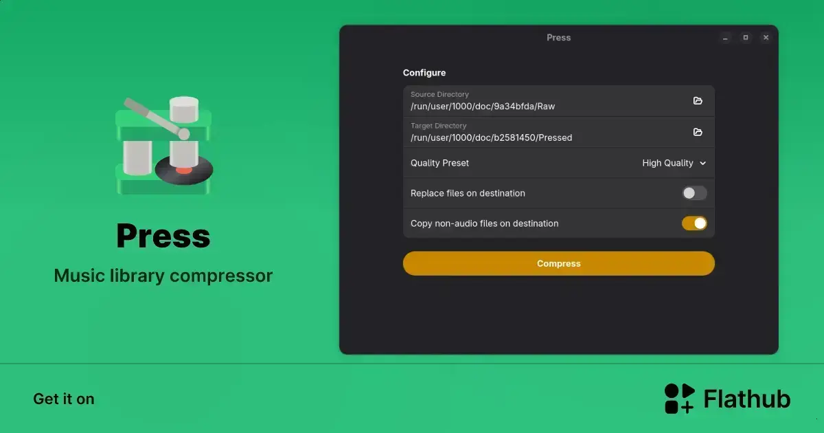 Press: compressão fácil e rápida da sua biblioteca musical no Linux 1 Press: compressão fácil e rápida da sua biblioteca musical no Linux