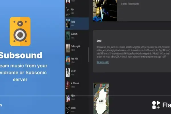 Subsound: player GTK4 para streaming musical em servidores kompatíveis
