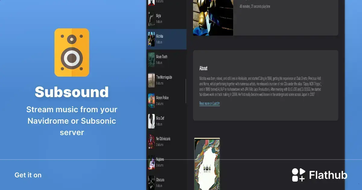 Subsound: player GTK4 para streaming musical em servidores compatíveis 1 Subsound: player GTK4 para streaming musical em servidores kompatíveis