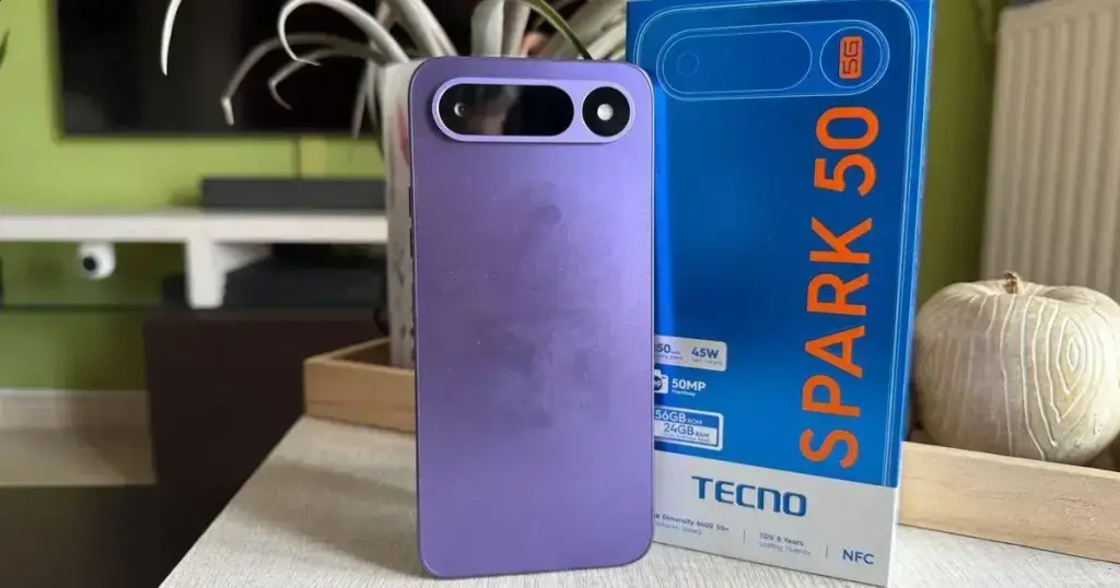 TECNO Spark 50 5G: design impressionante e bateria que dura dias
