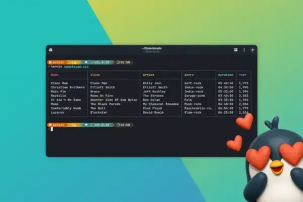 Tennis: A ferramenta de terminal que deixa arquivos CSV incríveis e coloridos