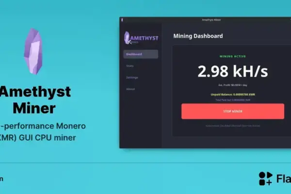 Amethyst Miner chega ao Linux com GUI nativa para minerar Monero