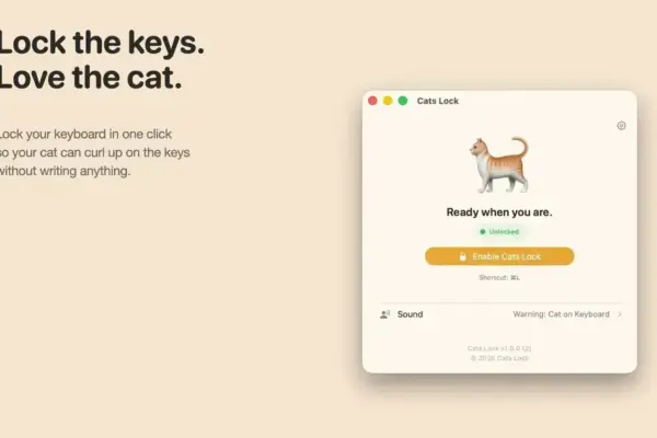 Cats Lock: O App Mac que Protege seu Teclado dos Felinos Curiosos