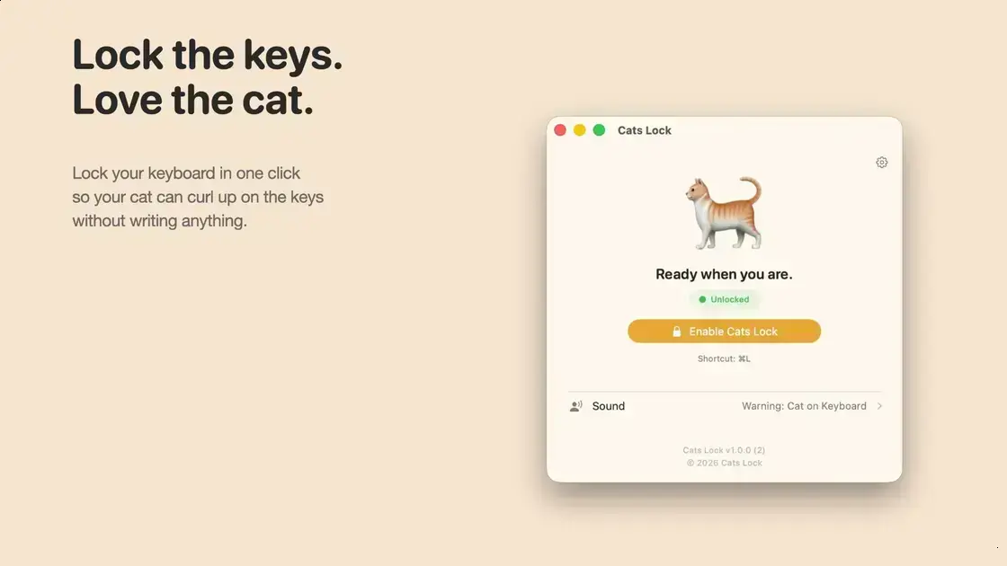 Cats Lock: O App Mac que Protege seu Teclado dos Felinos Curiosos 1 Cats Lock: O App Mac que Protege seu Teclado dos Felinos Curiosos