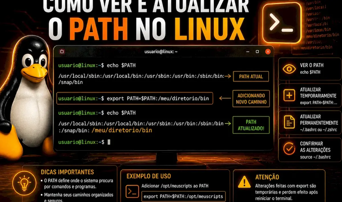 Como ver e atualizar o PATH no Linux sem cair em armadilhas