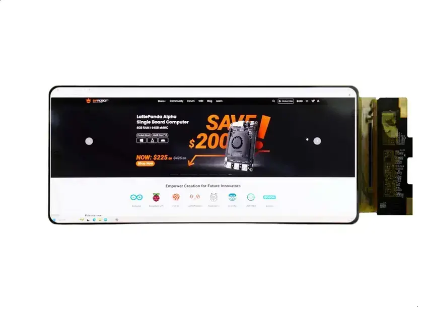 Display AMOLED Flexível de 6,7" oferece resolução 2.4K e 450 nits de brilho