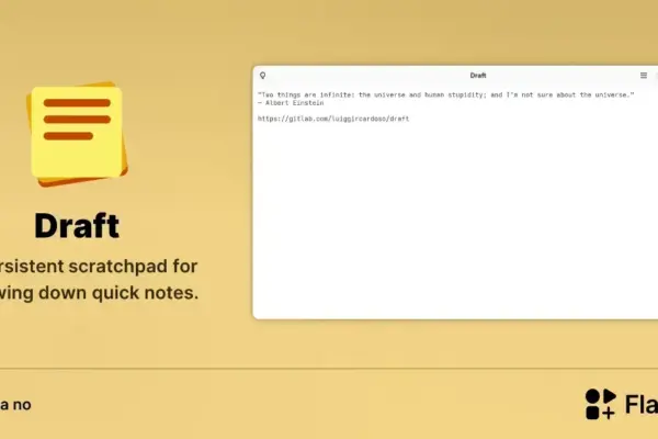 Draft no Linux: o bloco de notas leve que salva tudo no Flathub