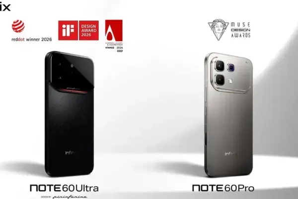 Infinix Note 60 Ultra conquista três prêmios globais de design em 2026