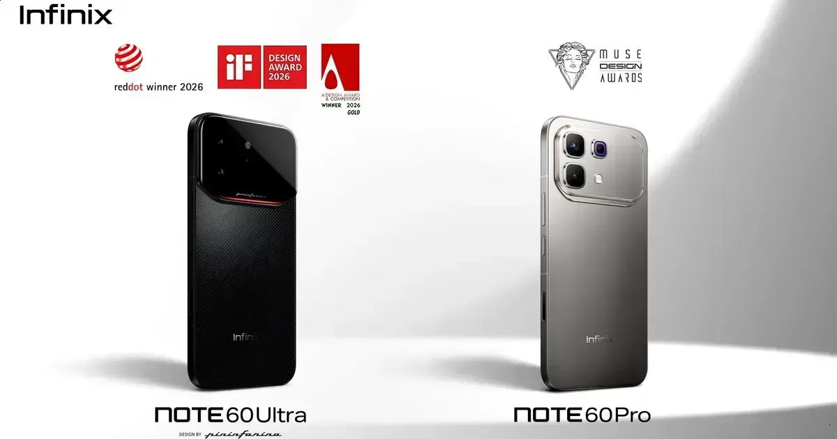 Infinix Note 60 Ultra conquista três prêmios globais de design em 2026 1 Infinix Note 60 Ultra conquista três prêmios globais de design em 2026