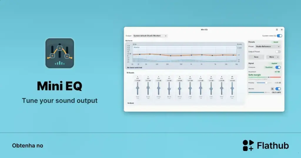 Mini EQ chega ao Linux com equalização prática e visual limpa