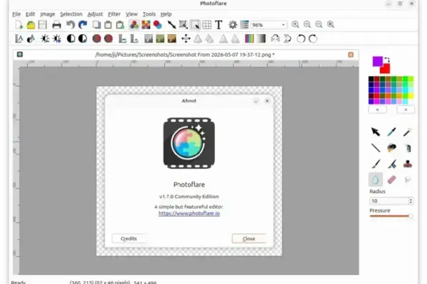Photoflare 1.7.0 chega com Qt6, G’MIC e salto em desempenho