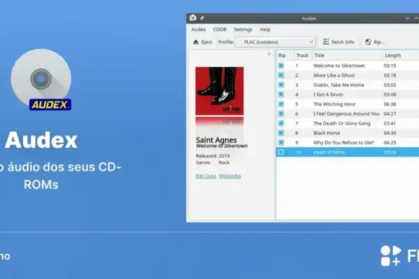 Audex chega ao Linux via Flathub para extrair áudio de CDs