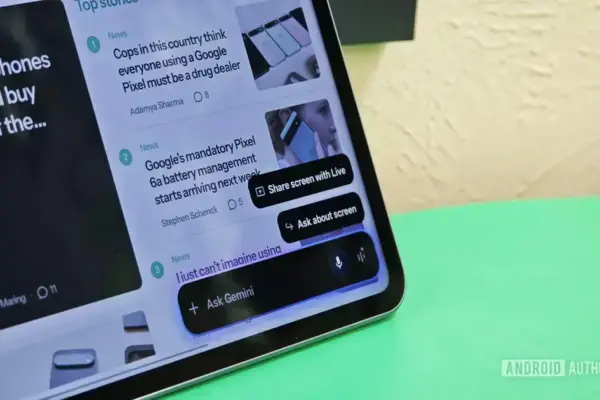 Google amplia teste do novo design do Gemini Overlay em bolha com gradiente