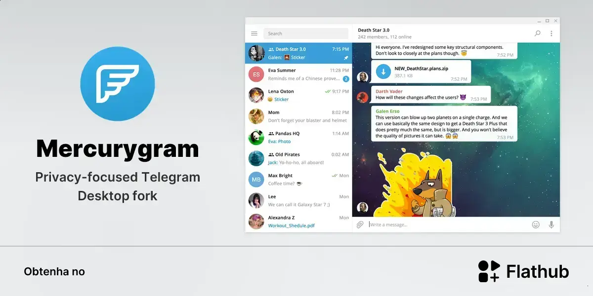 Mercurygram chega ao Linux com chats secretos e foco em privacidade 1 Mercurygram chega ao Linux com chats secretos e foco em privacidade