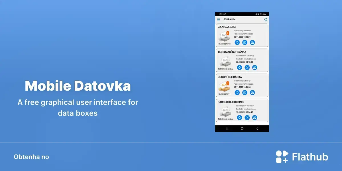 Mobile Datovka chega ao Linux via Flathub com interface gráfica 1 Mobile Datovka chega ao Linux via Flathub com interface gráfica