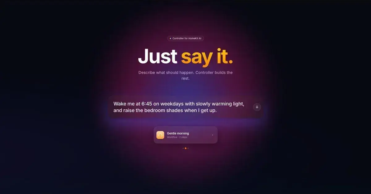 Nova função de IA no app Controller para HomeKit facilita automação natural 1 Nova função de IA no app Controller para HomeKit facilita automação natural