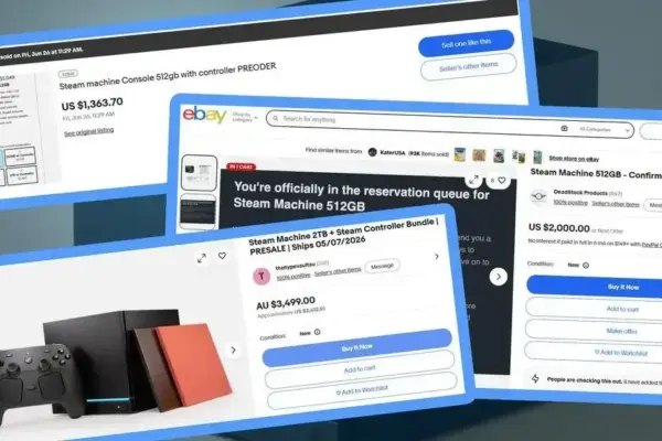 Reservas do Steam Machine são vendidas no eBay com até $984 de markup