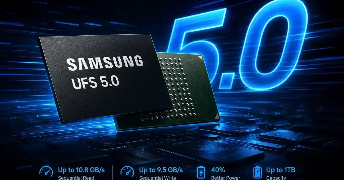 Samsung lança UFS 5.0: armazenamento com mais que o dobro da velocidade atual 1 Samsung lança UFS 5.0: armazenamento com mais que o dobro da velocidade atual