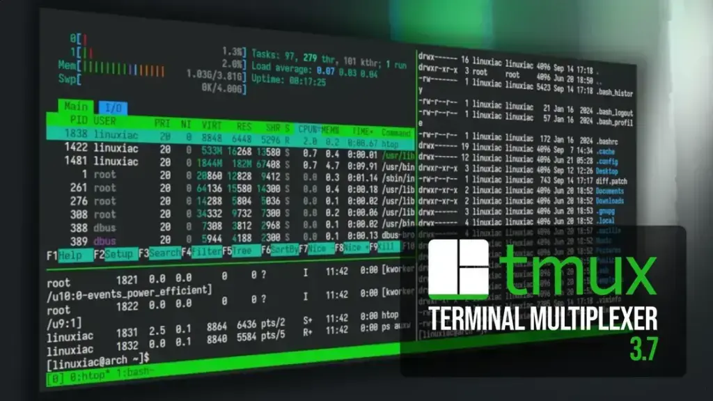 Tmux 3.7 lança suporte inicial para painéis flutuantes e melhorias essenciais