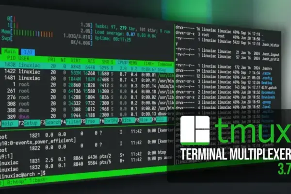 Tmux 3.7 lança suporte inicial para painéis flutuantes e melhorias essenciais