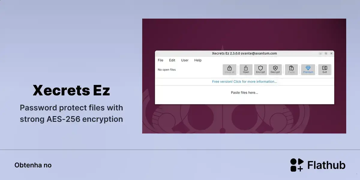 Xecrets Ez chega ao Linux com criptografia AES-256 via Flatpak 1 Xecrets Ez chega ao Linux com criptografia AES-256 via Flatpak