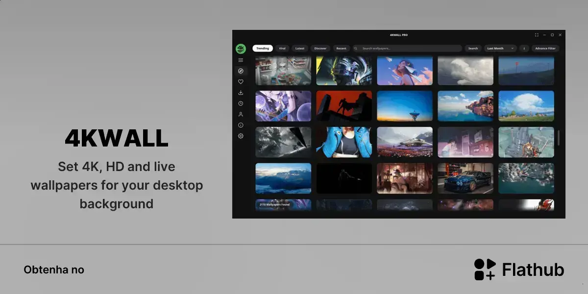4KWALL chega ao Linux para trocar papéis de parede em um clique