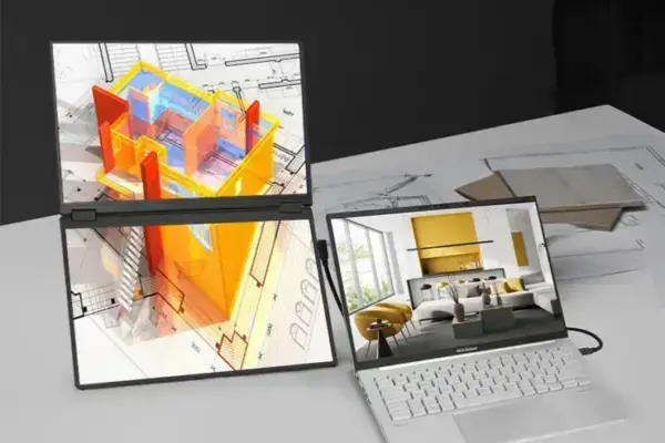 Asus lança monitor portátil duplo e dobrável ZenScreen Duo MB14FCD