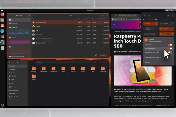 Mosaic: extensão de auto-tiling i3 para GNOME Shell facilita organização de janelas
