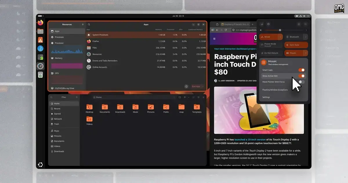 Mosaic: extensão de auto-tiling i3 para GNOME Shell facilita organização de janelas 1 Mosaic: extensão de auto-tiling i3 para GNOME Shell facilita organização de janelas